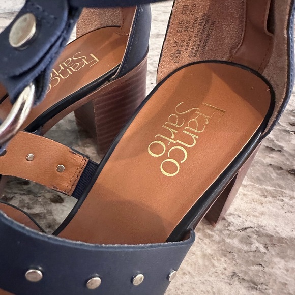 Franco Sarto Blue Harrington Studded Leather Heeled Sandal Sz 8.5 - Picture 8 of 10